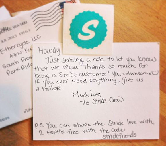 hand written notes happy customer