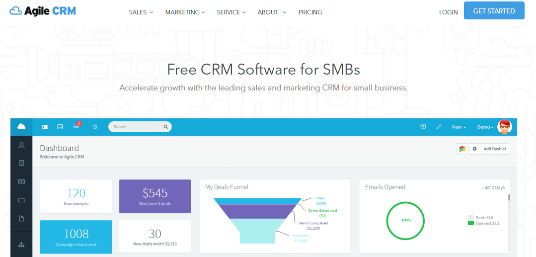 Agile CRM Landing Page