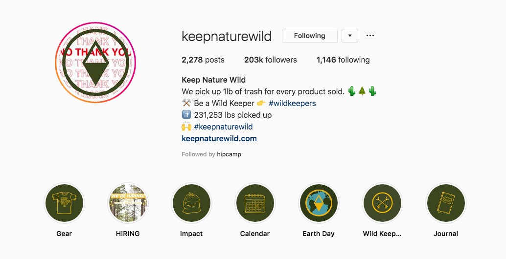Keep Nature Wild Instagram 